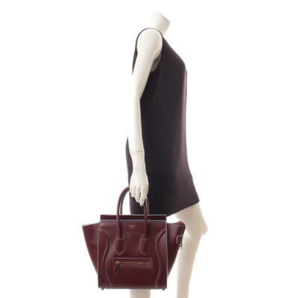 Celine Luggage Micro Shopper Handbag Colors Burgundy - Picture 10 of 10